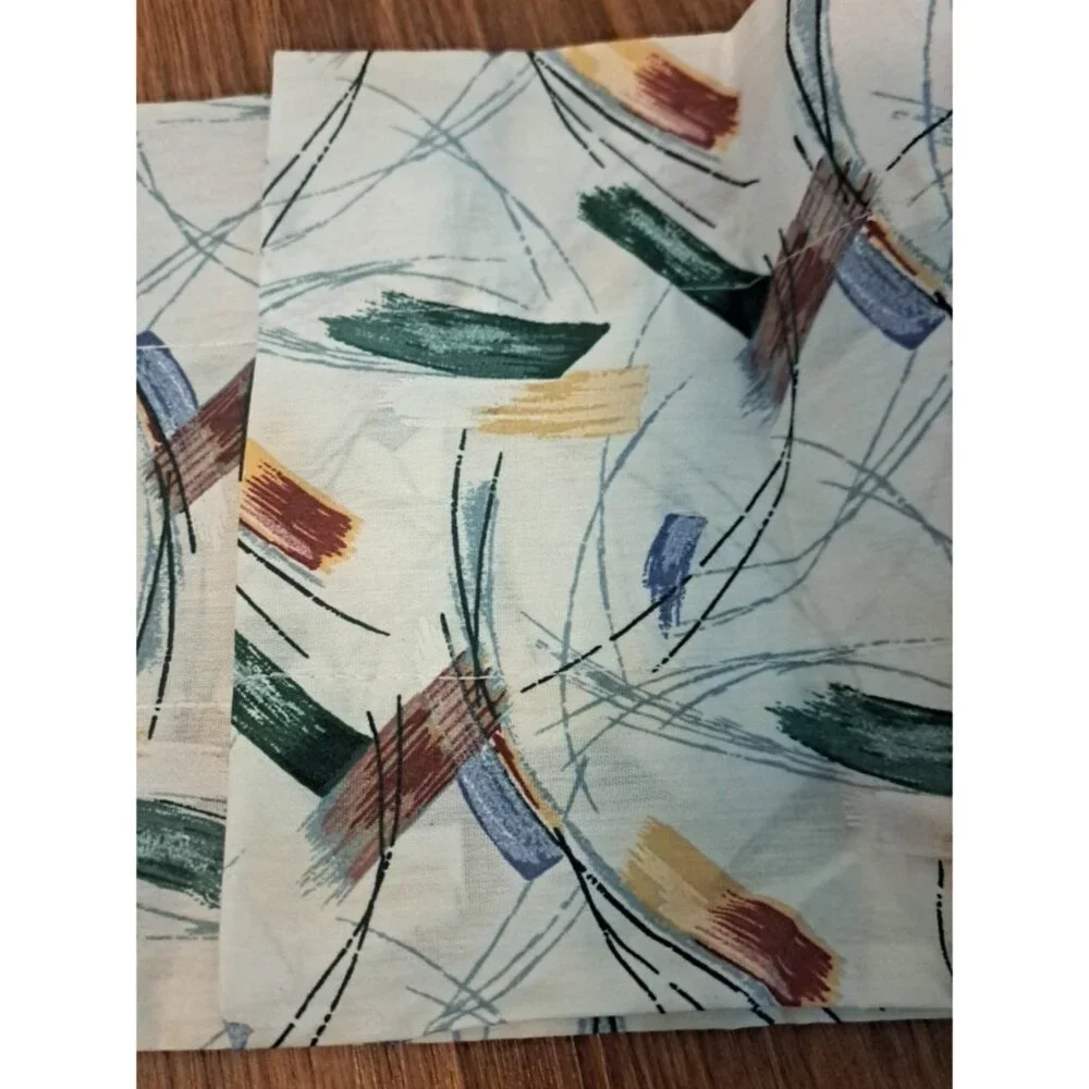Vintage NEW Valance Paint Brush Strokes NWOT Geometric 80s Retro Long 72x9